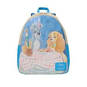 Loungefly Lady and The Tramp Spaghetti Dinner Mini Backpack NWT